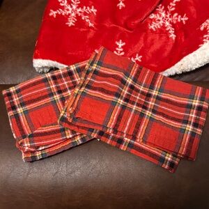 Set of Red Plaid Kitchen Towels